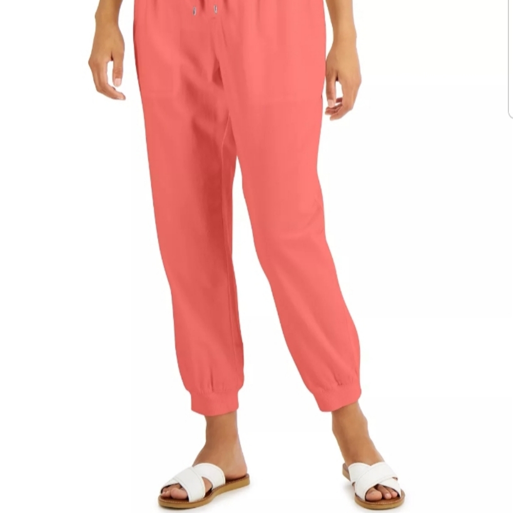 Style & Co Jogger Capri Pink Salmon
